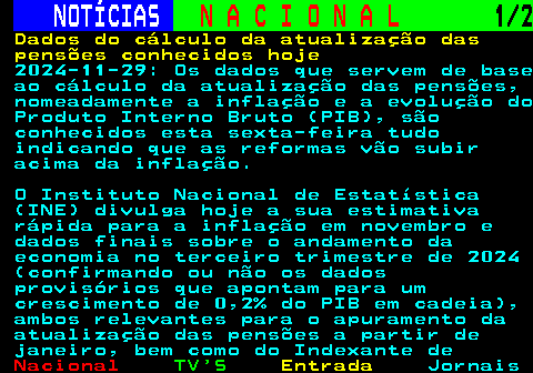 208.1. NOTÍCIAS. N A C I O N A L. 1 5. 2024-11-26: Em causa estão 2,9 mil milhões de euros do Plano de. Recuperação e Resiliência (PRR). Esta é a resposta ainda preliminar da Comissão Europeia ao quinto pedido de pagamento feito por Portugal há mais de quatro meses. Esta fatia no montante de 2,9 mil milhões de euros é composta por 1,65 mil milhões de euros em subvenções (verbas a fundo perdido) e por 1,25 mil milhões de euros em empréstimos, em termos líquidos, sendo este, por isso, o cheque mais pesado do PRR a que Portugal vai ter acesso. De acordo com Bruxelas, Portugal.